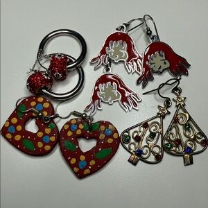 Free with bundle whimsy Bold Colorful Earrings bundle lot 4 pair & pendant